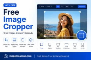 Free Image Cropper online tool interface for fast photo cropping with custom aspect ratios and high-quality output