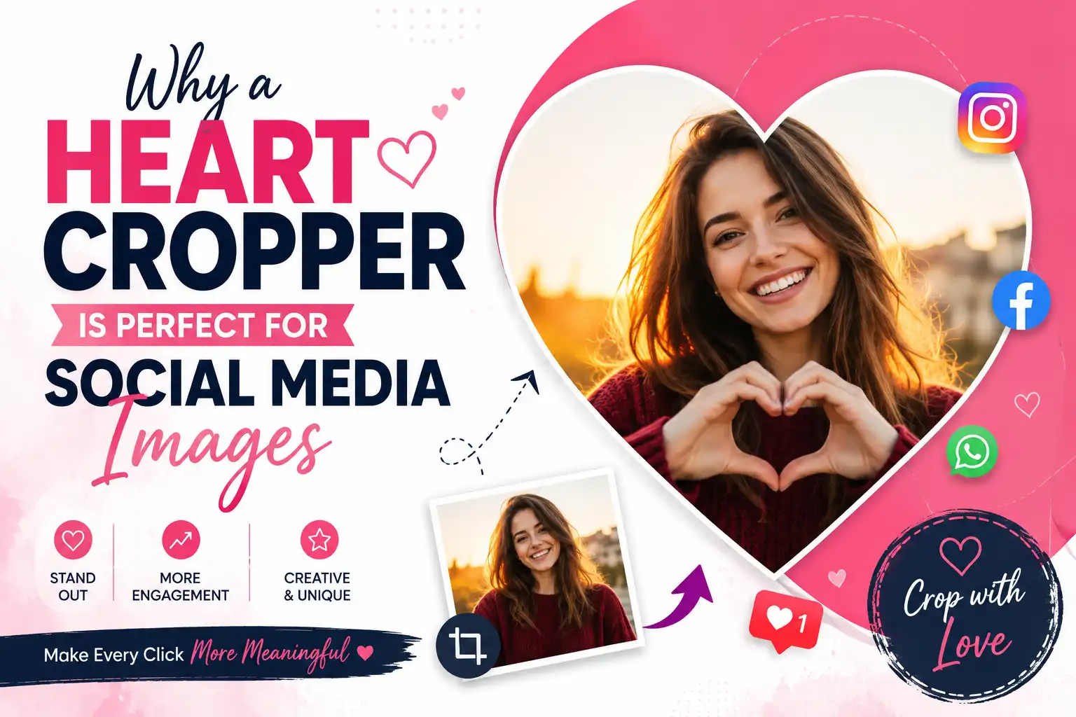 Why a Heart Cropper Is Perfect for Social Media Images with heart-shaped photo design for Instagram and Facebook posts
