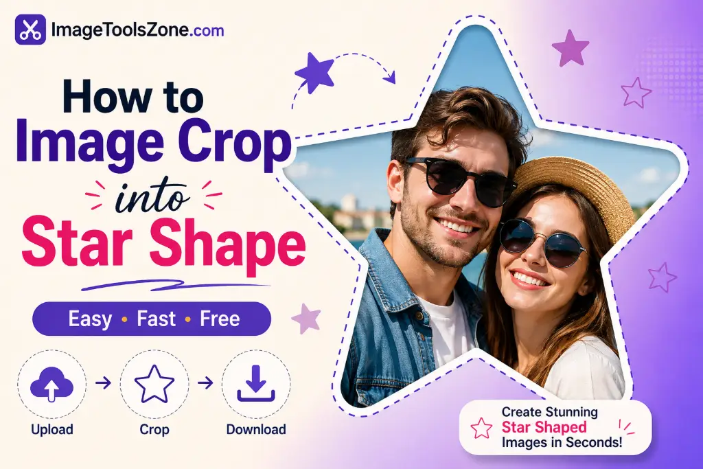 How to image crop into star shape online free - Easy 3-step process to create stunning star-shaped photos instantly. No signup required.