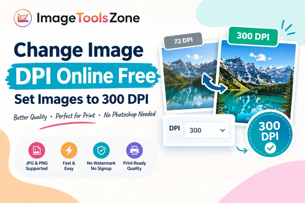 Change Image DPI Online Free to 300 DPI for better print quality without Photoshop